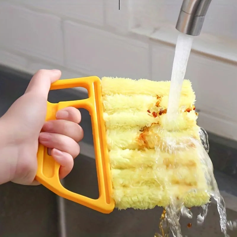 2pcs Blinds Cleaning Brush,Handheld Mini Curtain Brush Dust Remover With 7 Removable Microfiber Sleeves,Home Gadgets