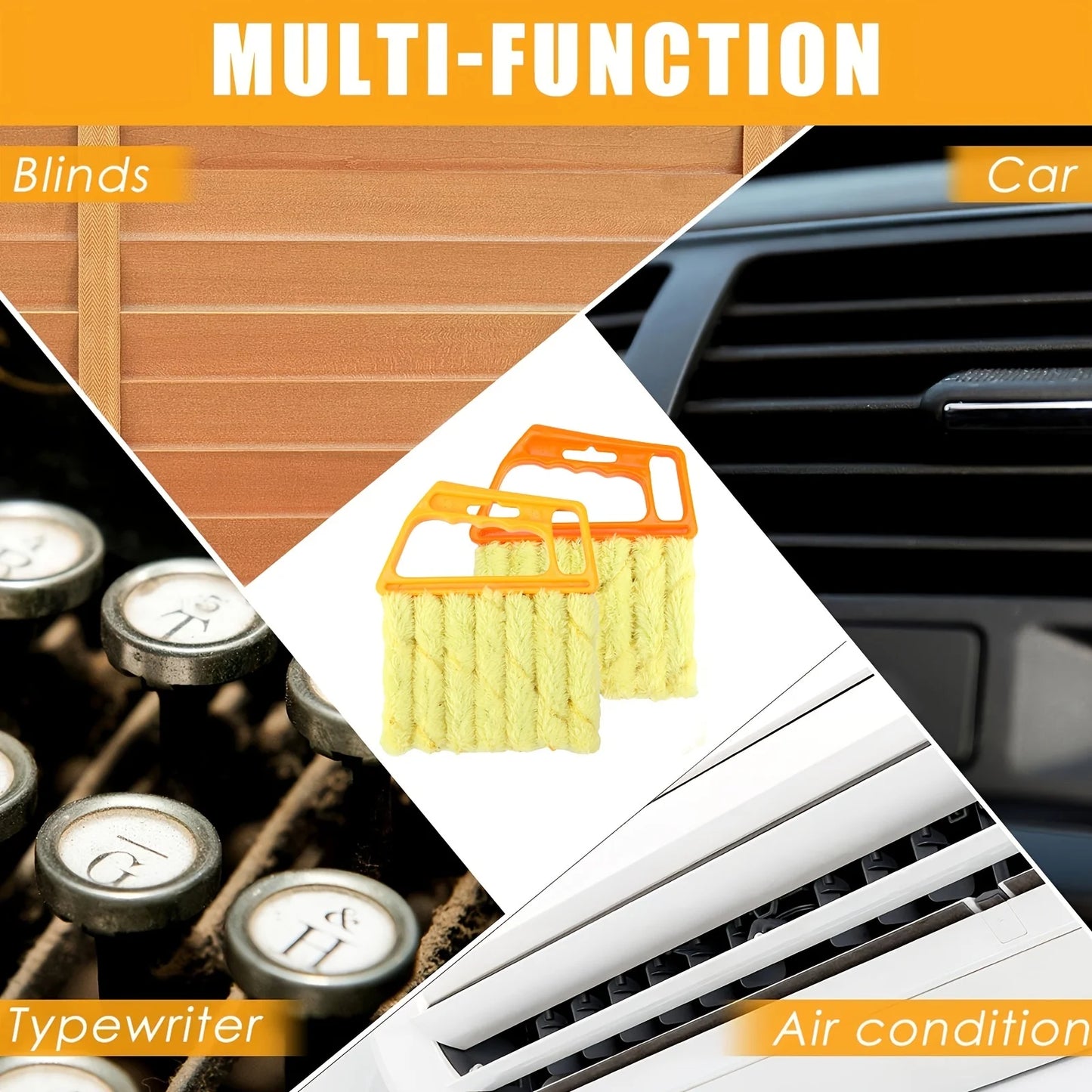 2pcs Blinds Cleaning Brush,Handheld Mini Curtain Brush Dust Remover With 7 Removable Microfiber Sleeves,Home Gadgets
